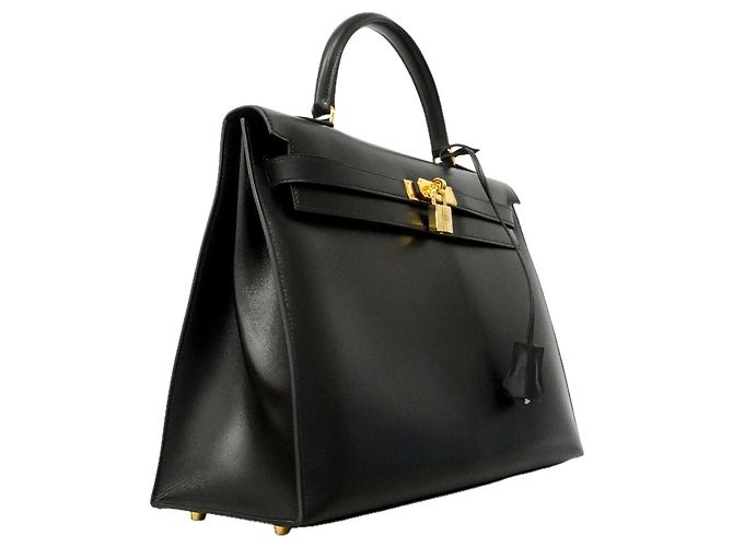 Hermès Borsa Hermes Kelly 35 in pelle Box Calf nera Nero - vista 2