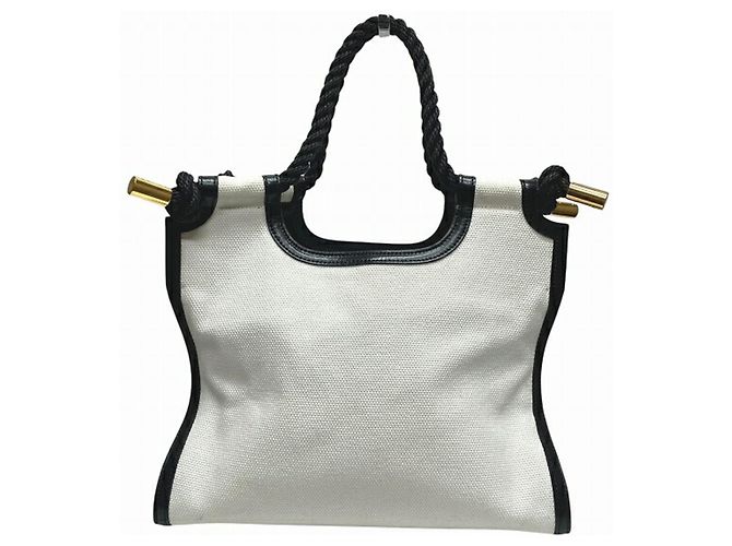 Bolso Tote Marni Marcel Canvas Negro Blanco - vista 2
