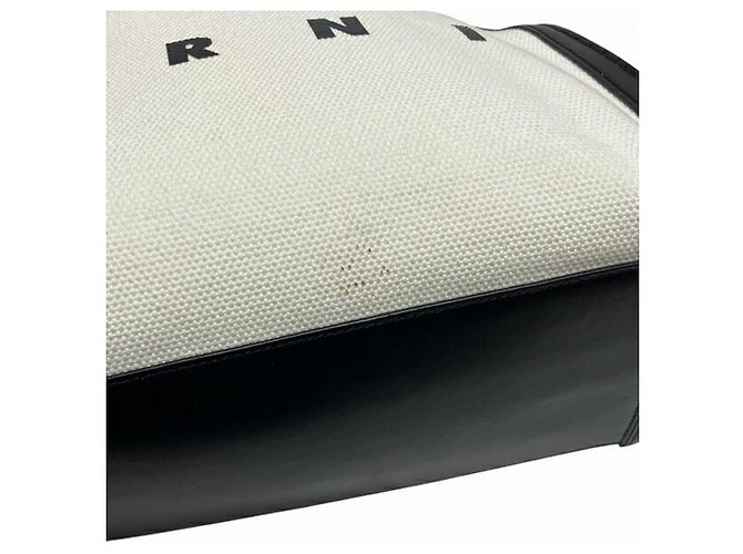 Bolso Tote Marni Marcel Canvas Negro Blanco - vista 5