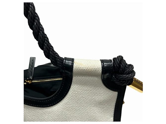 Bolso Tote Marni Marcel Canvas Negro Blanco - vista 6