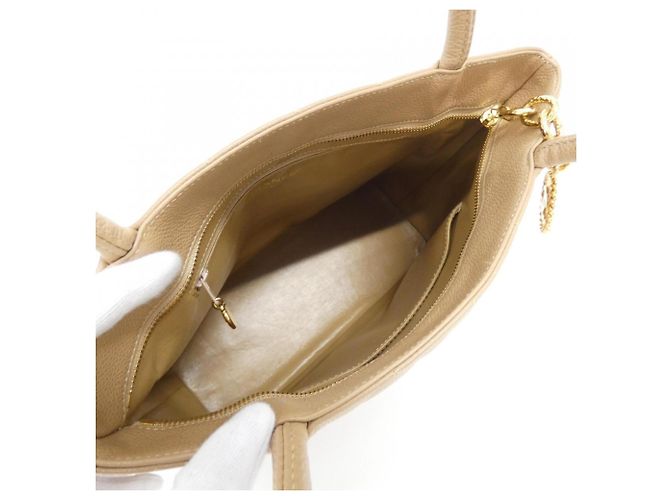 Borsa Chanel 1804 Beige in pelle di vitello grana grossa - vista 7