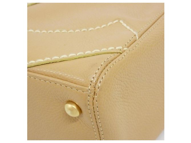 Borsa Chanel 25661 beige in pelle di vitello - vista 2