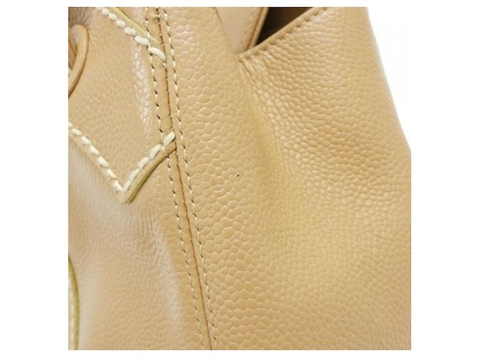 Borsa Chanel 25661 beige in pelle di vitello - vista 4