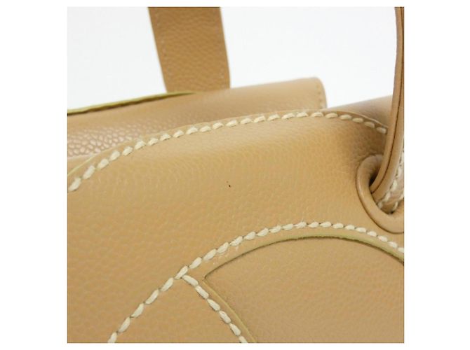 Borsa Chanel 25661 beige in pelle di vitello - vista 5
