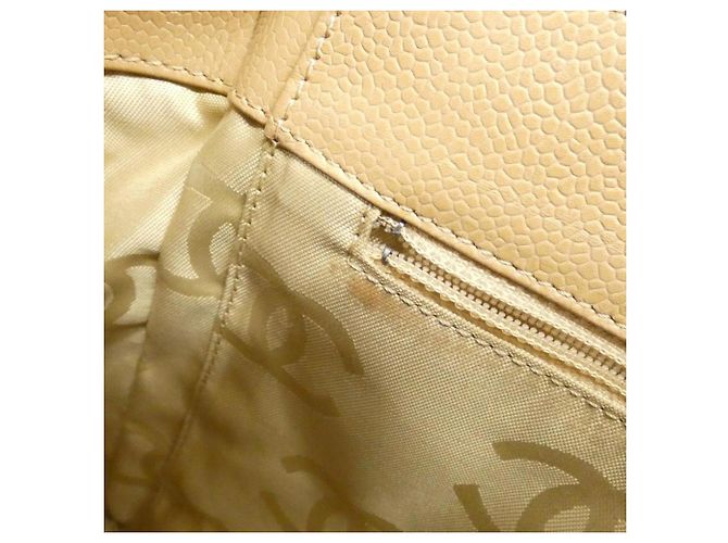 Borsa Chanel 25661 beige in pelle di vitello - vista 8