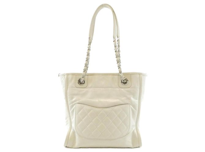 Chanel Deauville Line Handtasche Weiß Roh - Ansicht 2