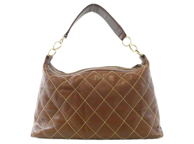 Bolsa de Ombro Chanel Wild Stitch Line Marrom - vista 2