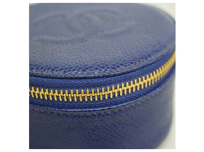 Custodia Chanel in pelle caviar blu navy - vista 7