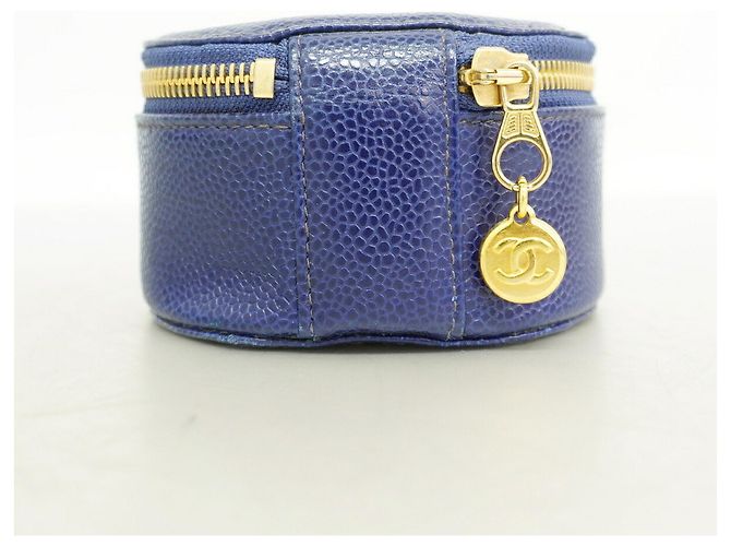 Custodia Chanel in pelle caviar blu navy - vista 8