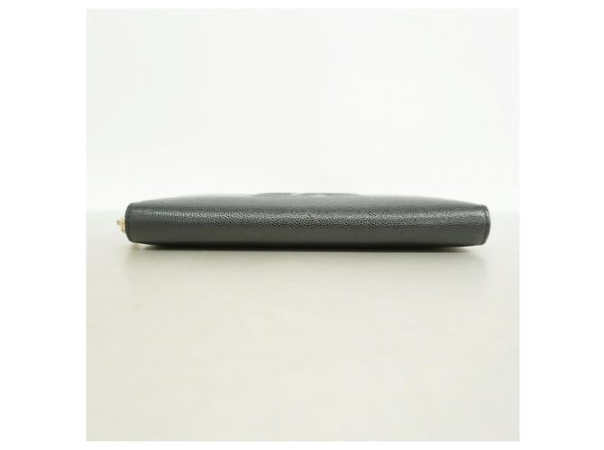 Cartera larga Chanel de piel de becerro granulada negra Negro - vista 2