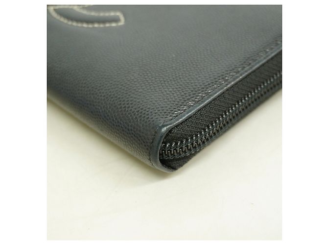 Cartera larga Chanel de piel de becerro granulada negra Negro - vista 5