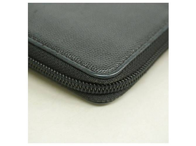 Cartera larga Chanel de piel de becerro granulada negra Negro - vista 6