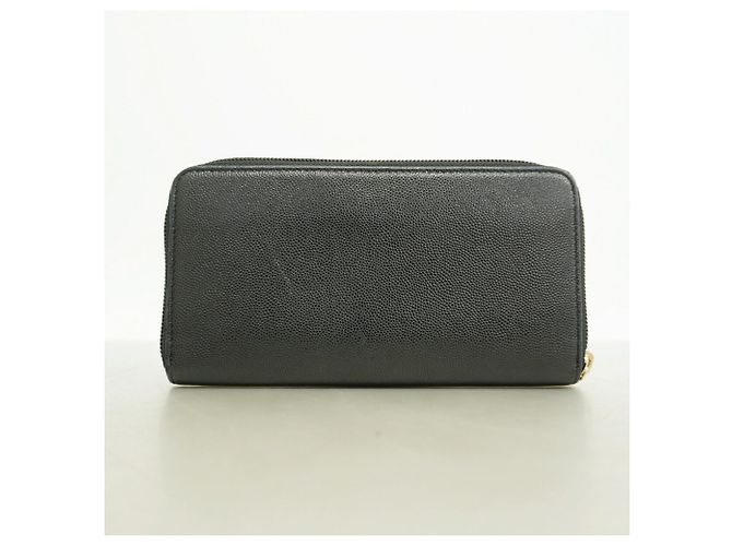 Cartera larga Chanel de piel de becerro granulada negra Negro - vista 8