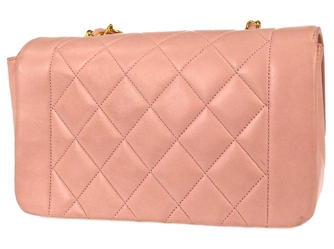 Chanel Vintage Diana Flap Quilted Lambskin Small Rosa - vista 2