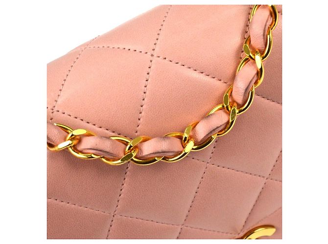 Chanel Vintage Diana Flap Quilted Lambskin Small Rosa - vista 6