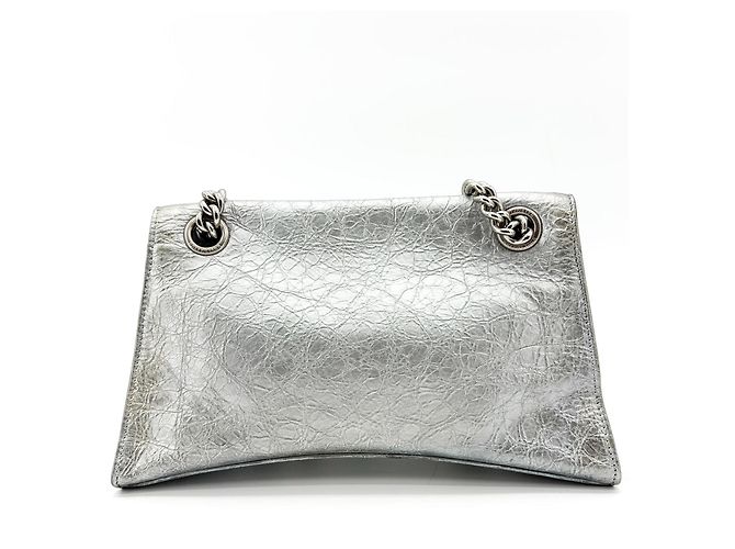 Balenciaga Crush Charm Chain Flap Leather Small Argento - vista 2