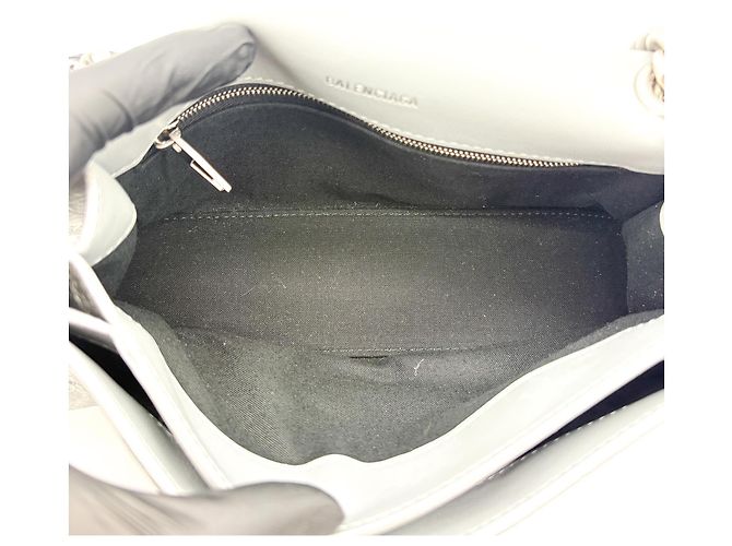 Balenciaga Crush Charm Chain Flap Leather Small Argento - vista 5