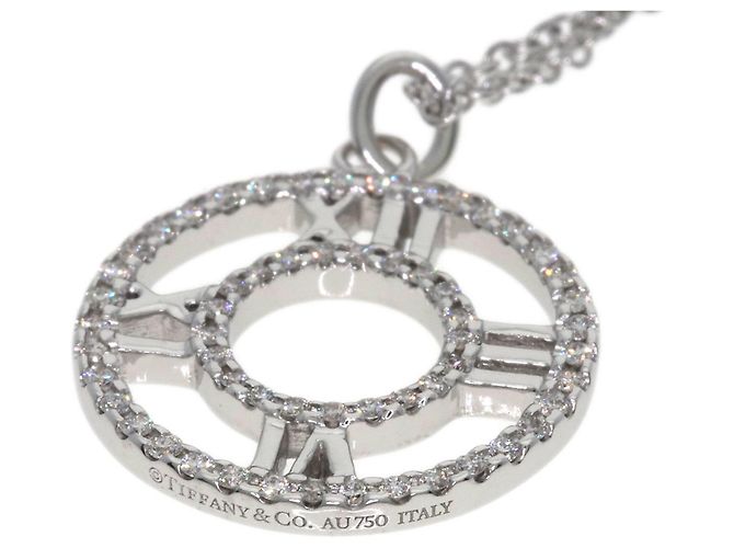 Autre Marque Collana Tiffany & Co. Open Atlas Medallion con diamanti in oro bianco 18K - vista 5