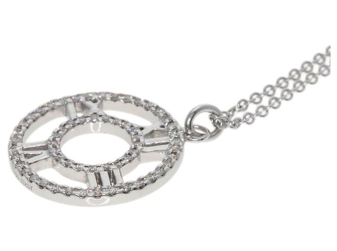 Autre Marque Collana Tiffany & Co. Open Atlas Medallion con diamanti in oro bianco 18K - vista 6