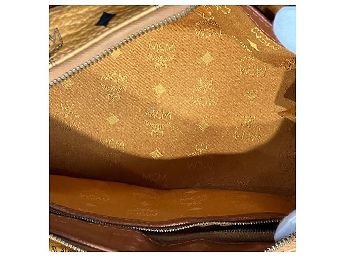 Borsa a mano Mini Boston MCM Visetos Monogram Marrone - vista 5