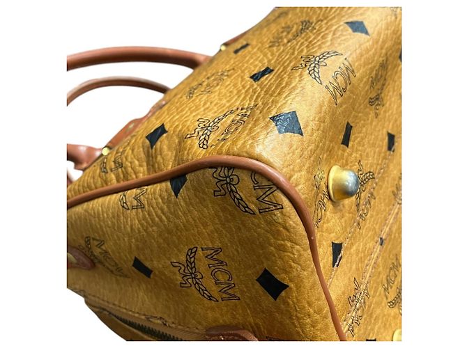 Borsa a mano Mini Boston MCM Visetos Monogram Marrone - vista 6