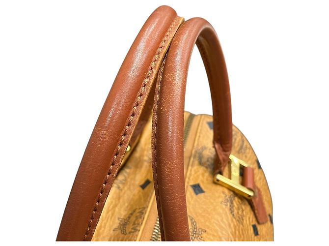 Borsa a mano Mini Boston MCM Visetos Monogram Marrone - vista 7
