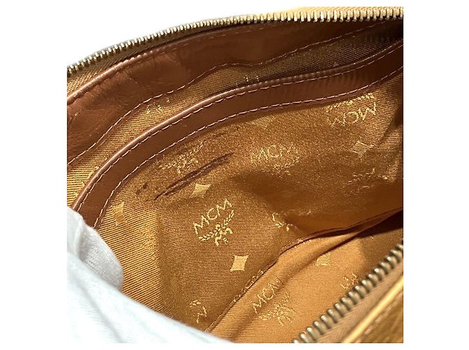 Borsa a mano Mini Boston MCM Visetos Monogram Marrone - vista 8