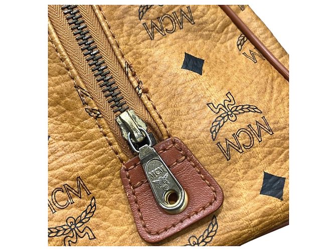 Borsa a mano Mini Boston MCM Visetos Monogram Marrone - vista 9