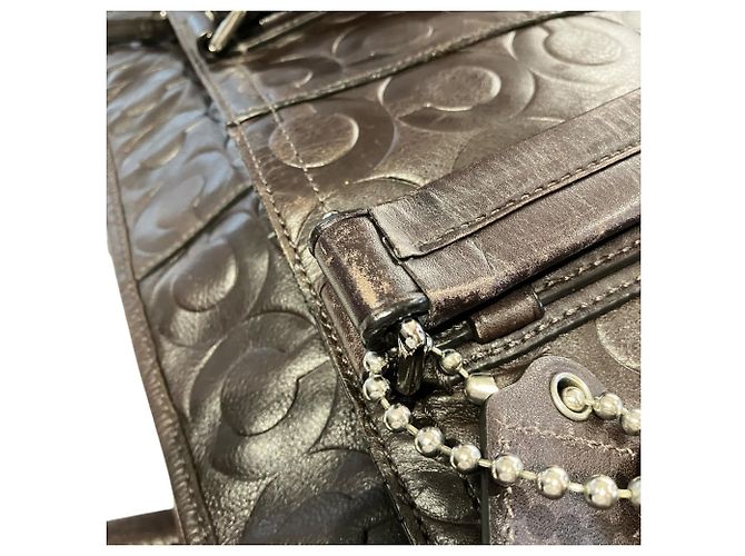 Borsa a tracolla Coach in pelle marrone - vista 7