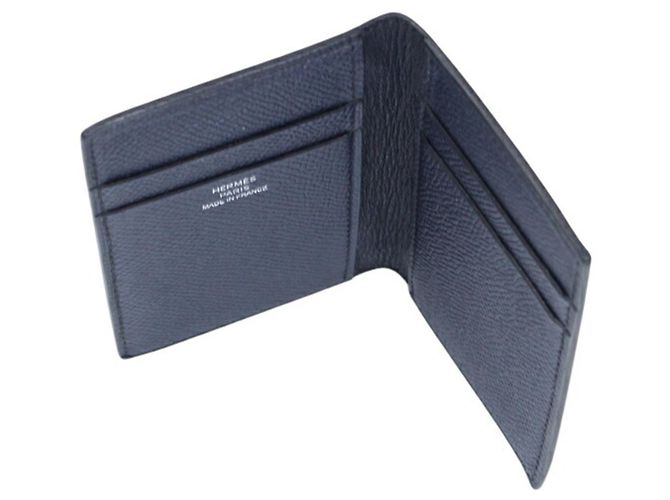 Hermès Tarjetero Hermes de piel Epsom Negro Azul - vista 4