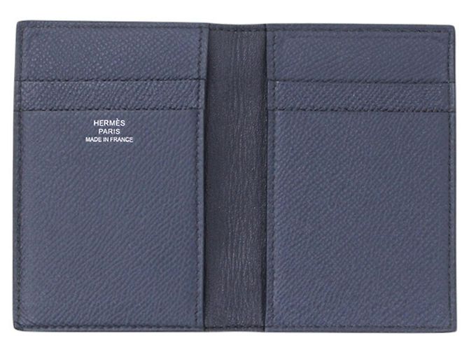 Hermès Tarjetero Hermes de piel Epsom Negro Azul - vista 5
