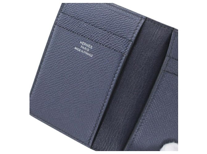 Hermès Tarjetero Hermes de piel Epsom Negro Azul - vista 6