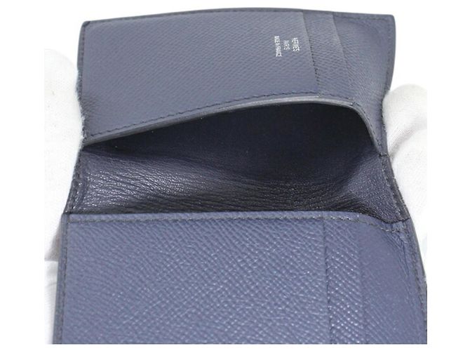 Hermès Tarjetero Hermes de piel Epsom Negro Azul - vista 8