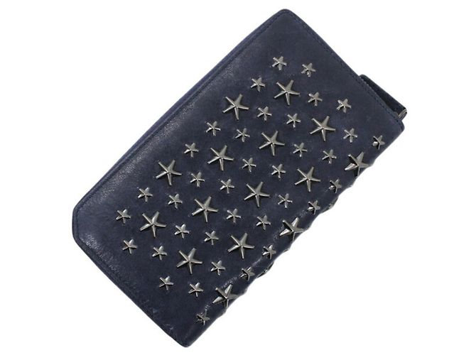 Cartera larga redondeada Jimmy Choo Metálico Azul marino - vista 2