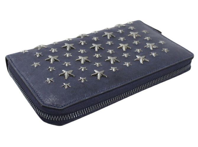 Cartera larga redondeada Jimmy Choo Metálico Azul marino - vista 4