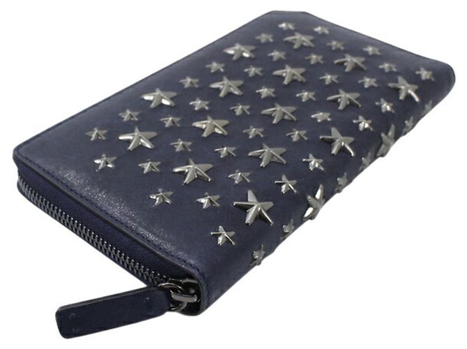 Cartera larga redondeada Jimmy Choo Metálico Azul marino - vista 5
