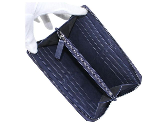 Cartera larga redondeada Jimmy Choo Metálico Azul marino - vista 6