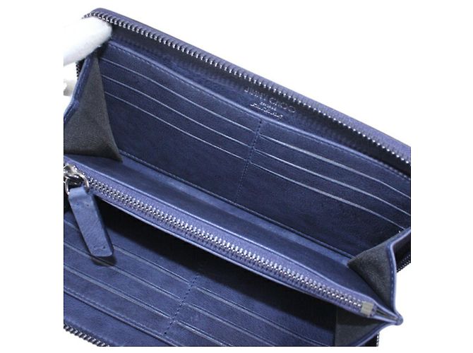 Cartera larga redondeada Jimmy Choo Metálico Azul marino - vista 7