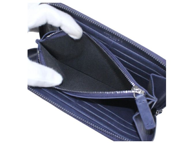 Cartera larga redondeada Jimmy Choo Metálico Azul marino - vista 8