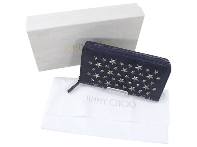 Cartera larga redondeada Jimmy Choo Metálico Azul marino - vista 9