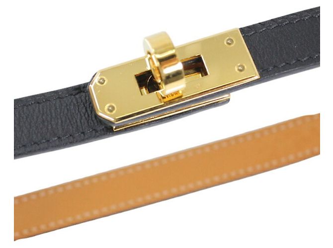 Hermès Hermes Mini Kelly Choker Negro Dorado - vista 5