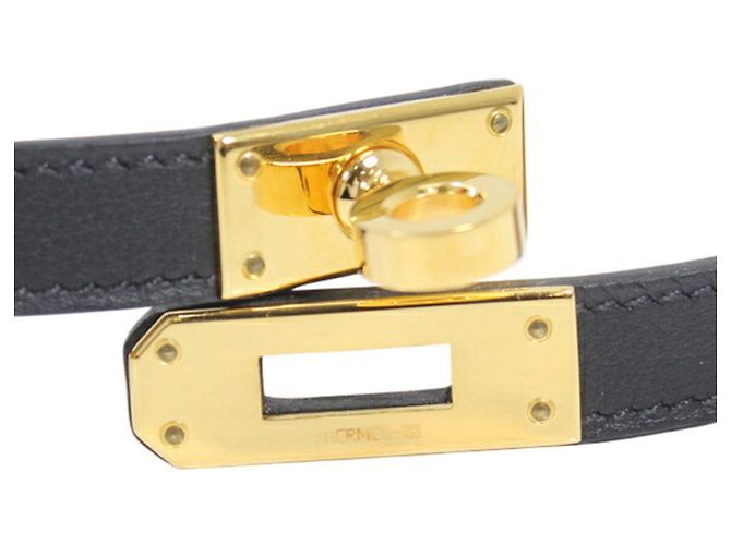 Hermès Hermes Mini Kelly Choker Negro Dorado - vista 6