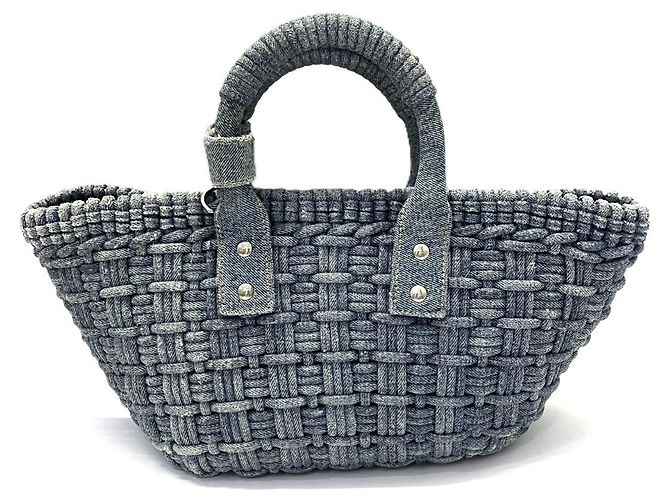 Borsa a tracolla Balenciaga Bistro Tote XS in denim - vista 2