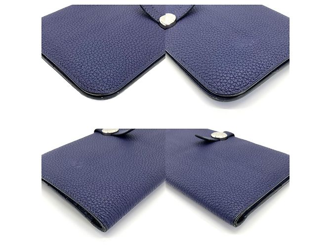 Hermès Portafoglio lungo Hermes Dogon in pelle viola Porpora - vista 3