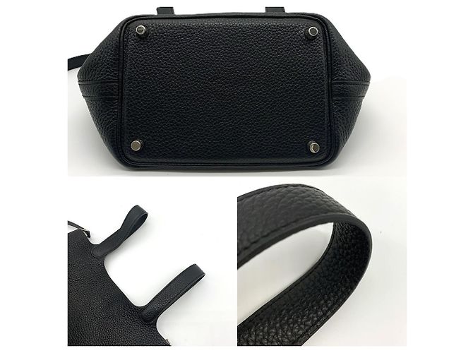 Hermès Borsa Hermes Picotin Lock PM Togo Noir Black Nero - vista 4