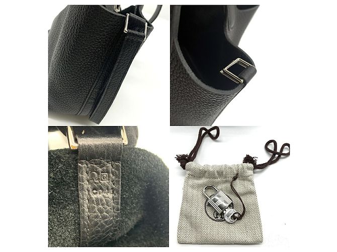 Hermès Borsa Hermes Picotin Lock PM Togo Noir Black Nero - vista 5