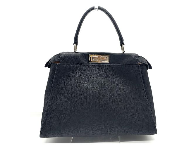 Sac à main et épaule Fendi Peekaboo Selleria Medium Noir - vue 2