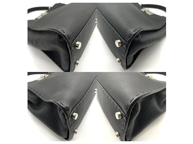 Sac à main et épaule Fendi Peekaboo Selleria Medium Noir - vue 3