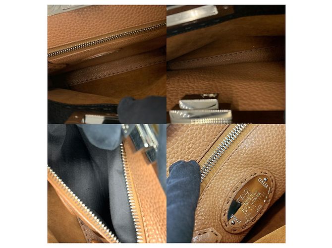 Sac à main et épaule Fendi Peekaboo Selleria Medium Noir - vue 7