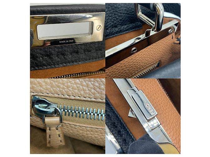 Sac à main et épaule Fendi Peekaboo Selleria Medium Noir - vue 8